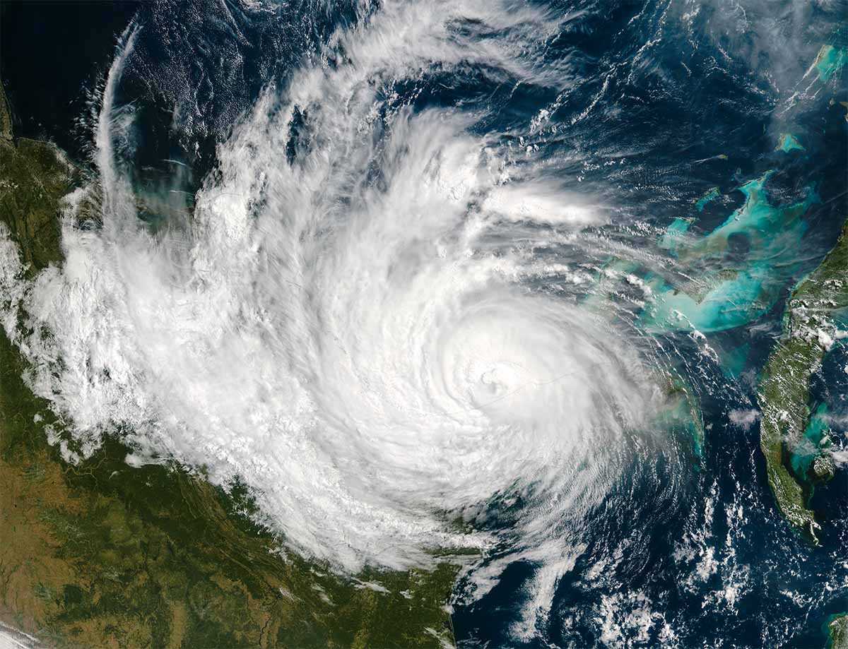 satellite view of tropical storm